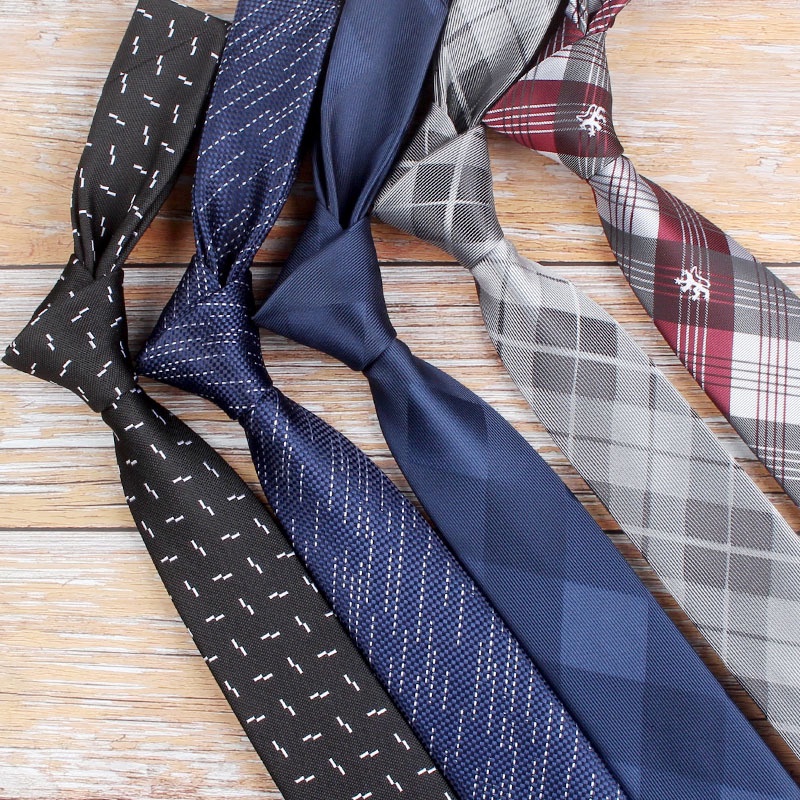 Cà Vạt Lụa Ôm Dáng Họa Tiết Kẻ Sọc 6CM Chất Lượng Cao Cho Chú Rể