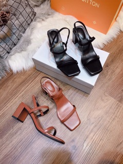 Giày sandal quai mảnh gót vuông