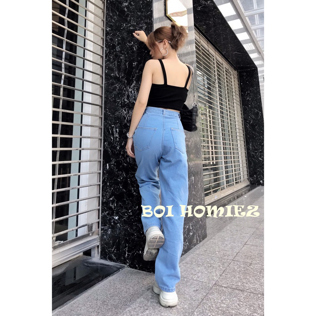 [CLIP THẬT] Quần Jeans nữ ống rộng Simple Jeans lưng cao dáng suông cao cấp, unisex ( MÀU NHẠT)