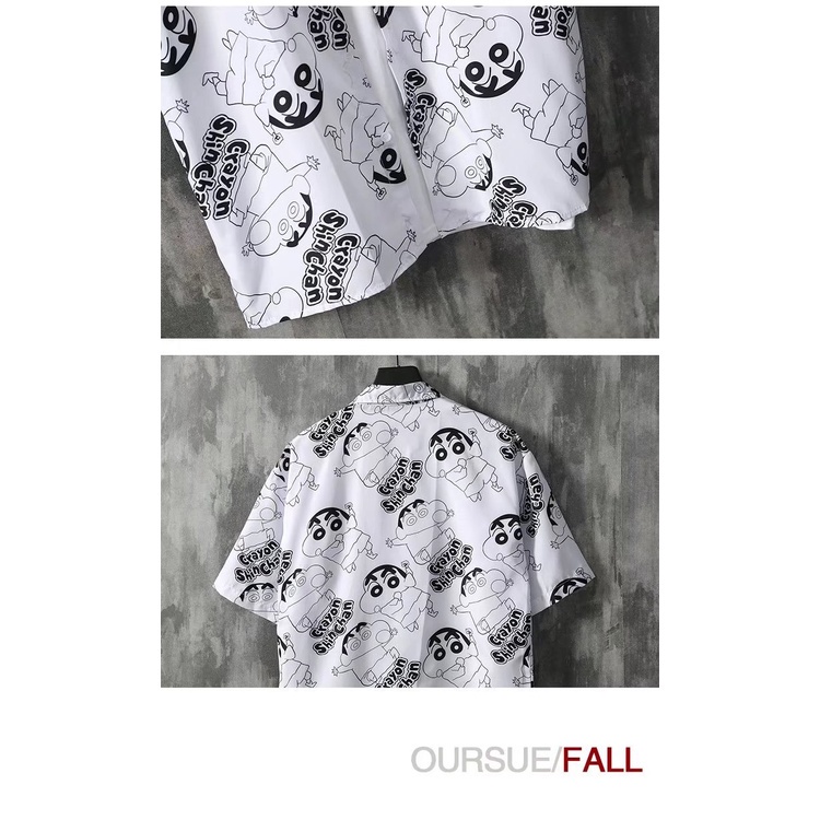 Korean Style Cute Cartoon Short Sleeve Shirt For Men