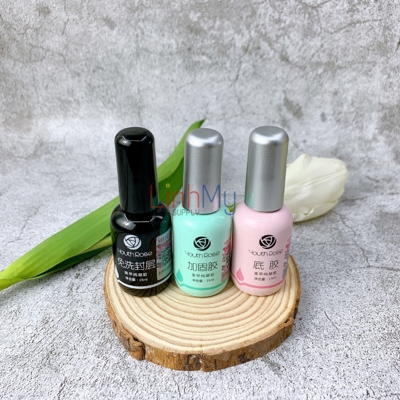Base Top Cứng Móng Hoa Hồng Youth Rose Chính Hãng Chai 15ml