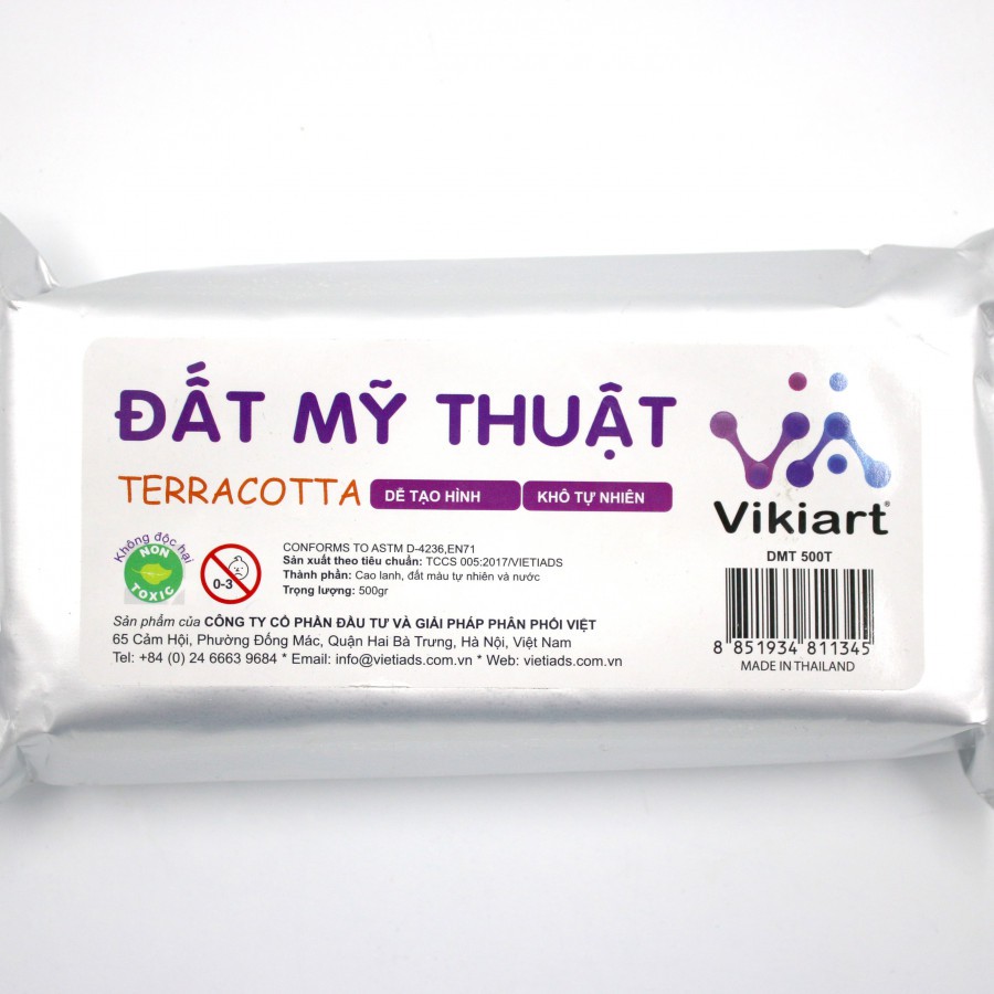 Đất Sét Tự Khô Nhanh Thái Lan Vikiart Loại 1-500gr (Đất Tự Nhiên)