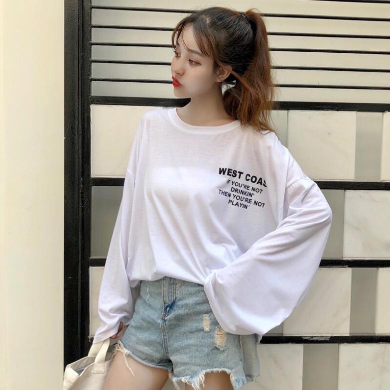 Áo Thun Tay Dài West Coast, form rộng, phù hơp cho nam nữ ATD24 - Áo Phôn tay dài form rộng unisex Ulzzang , phù hợp cho | BigBuy360 - bigbuy360.vn