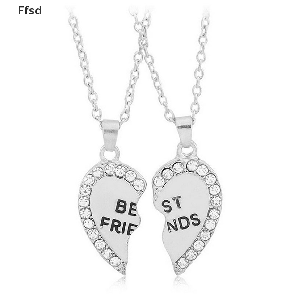 {Ffsd} Vòng cổ Mặt Ghép Hình Trái Tim Ghép Nối Phối Chữ Best Friend Thời Trang Cho Nữ