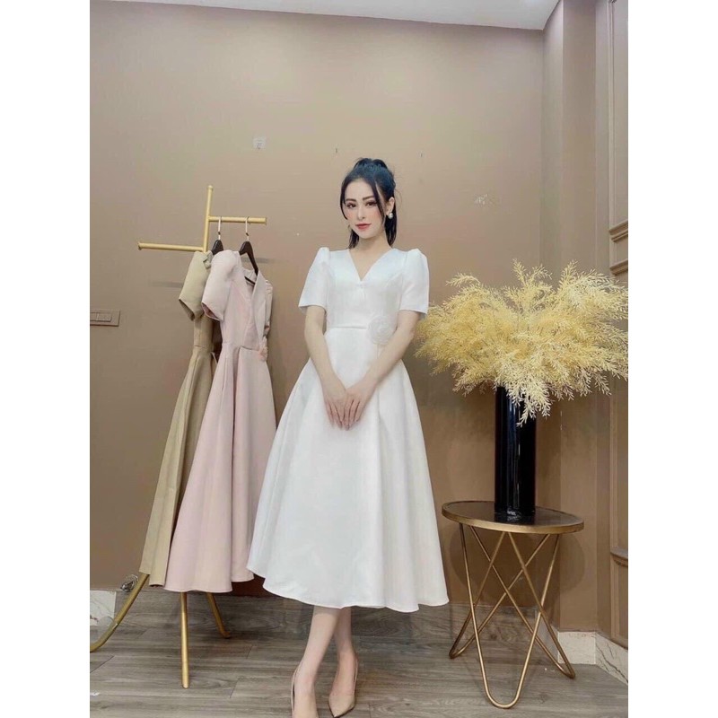 Đầm thiết kế cổ V cổ điển sang trọng LISA DRESS