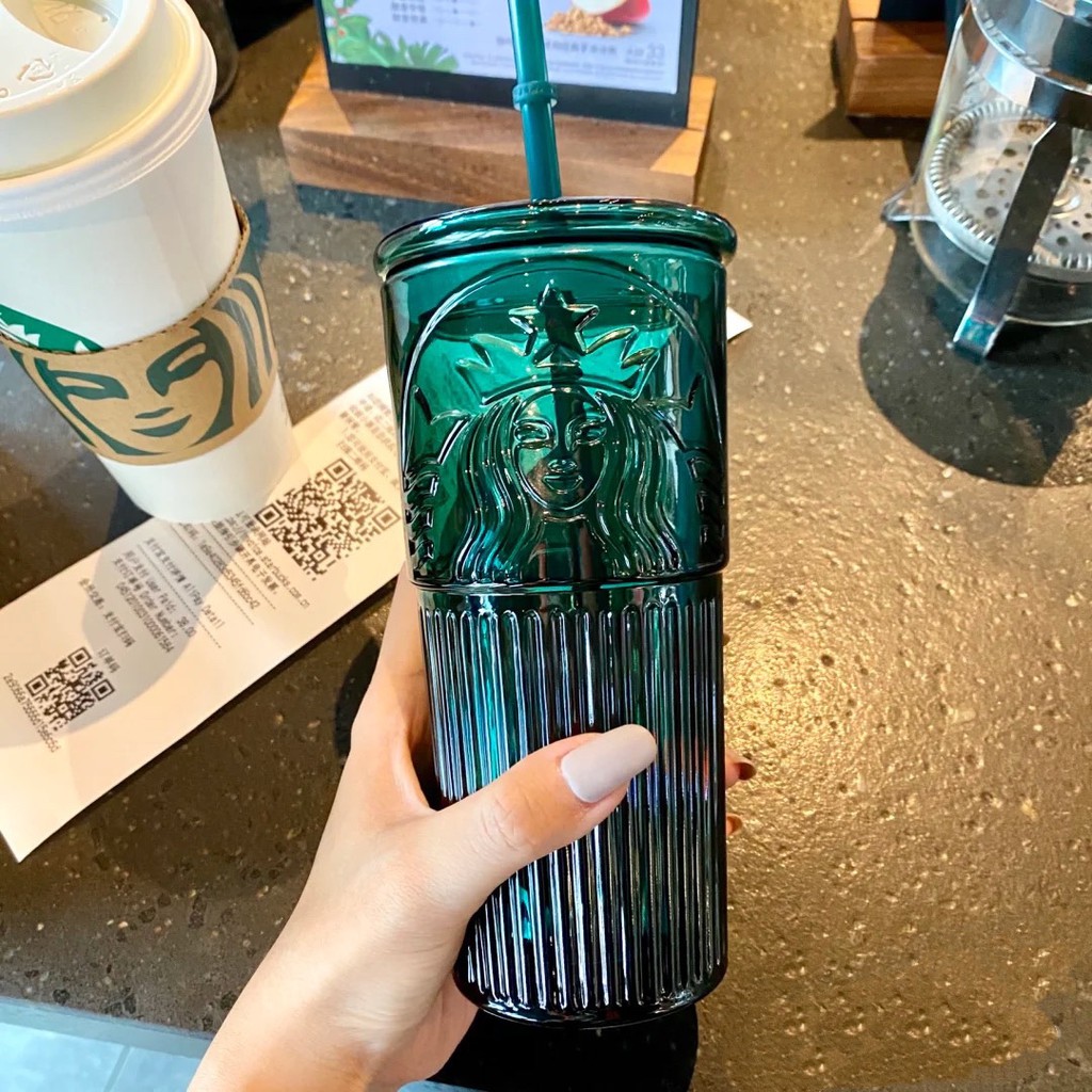 Ly cốc Starbucks thủy tinh xanh 2021 Anniversary Collection - Mẫu 41 - Hàng Nội Địa Trung