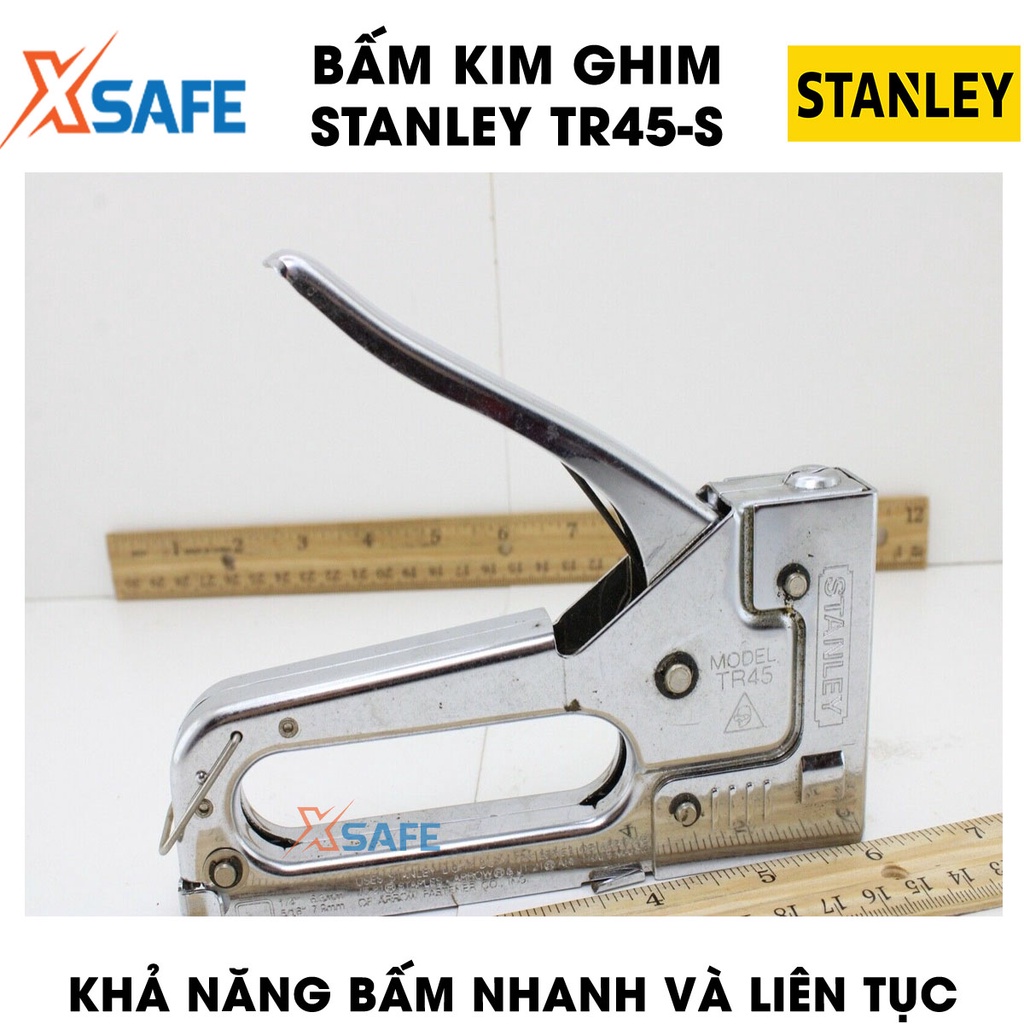 Bấm kim ghim STANLEY TR45-S 152mm Dập ghim Stanley gọn gàng, chất liệu thép crom cao cấp, khóa tay cầm an toàn