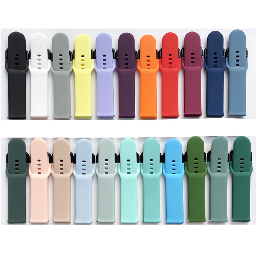 Dây Đeo Silicon 20mm 22mm 42mm 46mm Cho Đồng Hồ Thông Minh Samsung Galaxy Watch 3 42mm Active 2 Gear S2 Huawei GT 2/2e/Pro Amazfit Bip