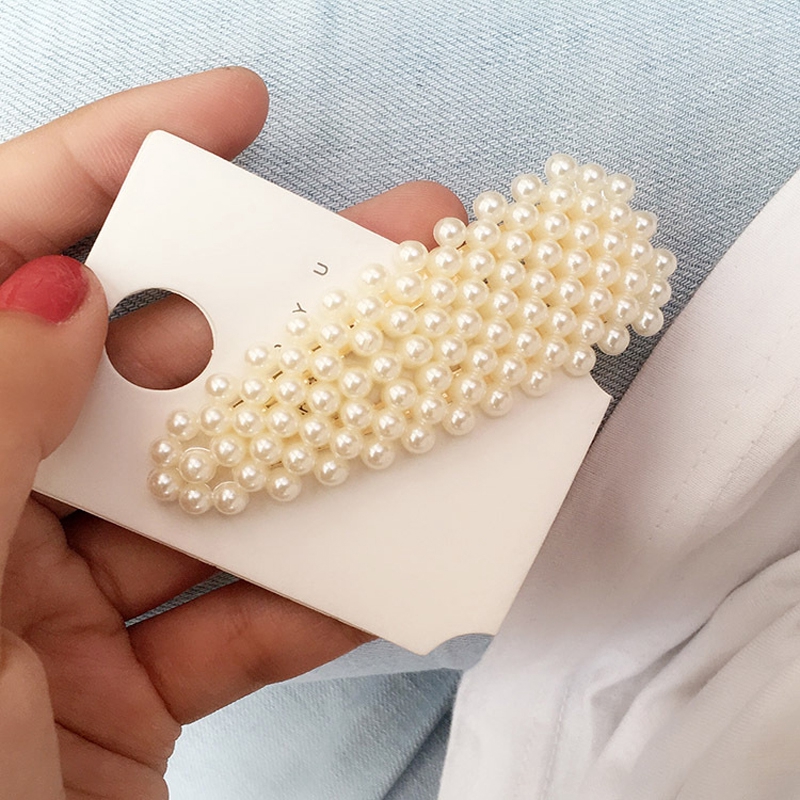 Kẹp tóc đính ngọc trai giả xinh xắn cho nữ