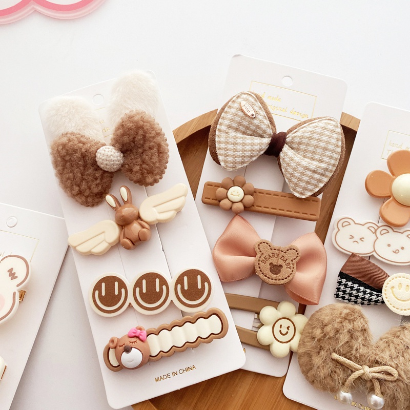 Set 4 Kẹp Tóc Nơ Hoạt Hình Dễ Thương Cho Bé Gái