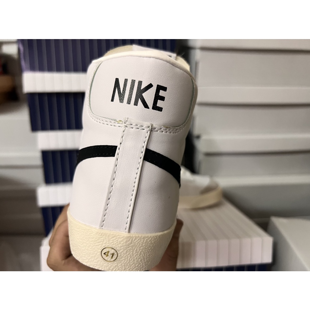 Giày Sneaker N.I.K.E Blazer Mid 77 Vintage White Black Cao Cổ Nam Nữ full Size 36-43 hộp bill đầy đủ