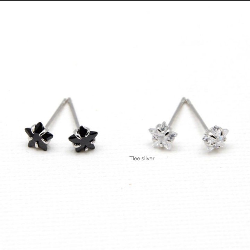 Khuyên tai bạc nữ TLEE sao đá sang trọng TleeJewelry B0299