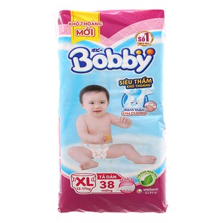 [CHÍNH HÃNG] Bỉm - Tã Dán Bobby Size XL38 (Cho bé 12-17kg)