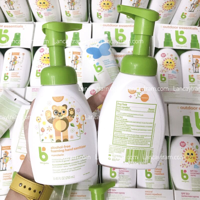 BỌT RỬA TAY KHÔ DIỆT KHUẨN BABYGANICS CHO BÉ 250ML