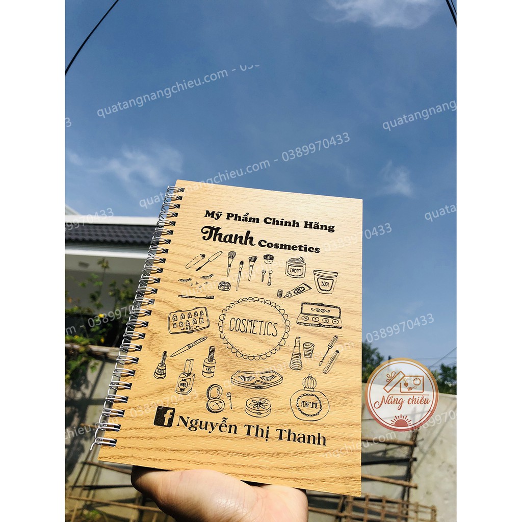 Sổ tay cá nhân - Khắc hình mỹ phẩm dành cho các cô gái - Thiết kế theo yêu cầu