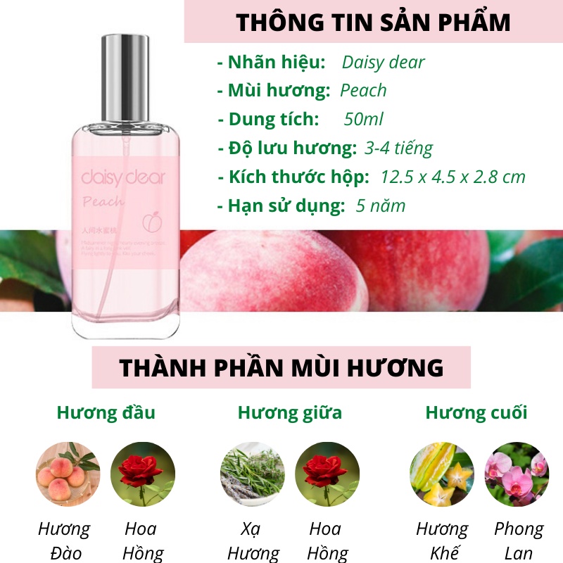 Nước hoa nữ thơm lâu hương hoa thiên nhiên vỏ hộp sang trọng Daisy Dear 50ml