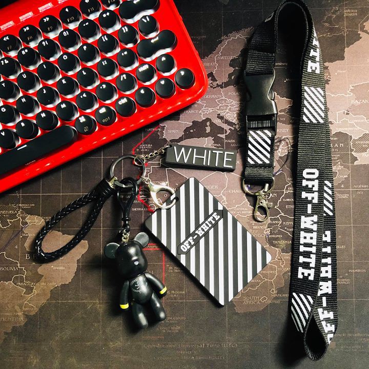 Phụ Kiện Móc Khoá Dây Đeo Thẻ Supreme/Bape/Chrome Heart/Off White/Vans/Stussy