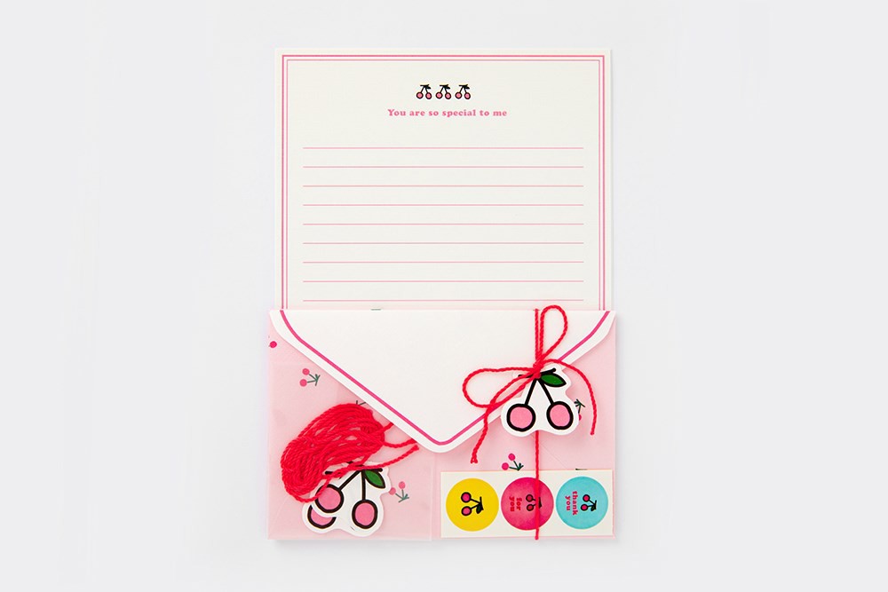 Set Thiệp ARTBOX Hàn Quốc Hình Quả Anh Đào Hồng Đáng Yêu