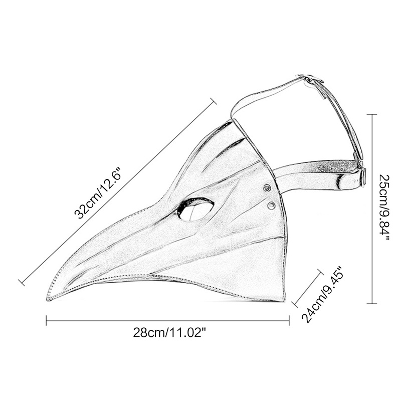 Mũi Dài Da PU Hóa Trang Bác Sĩ Phong Cách Steampunk