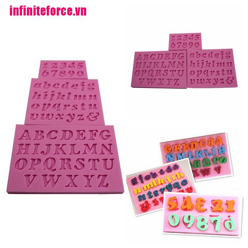 Bộ 3 Khuôn Silicone Làm Bánh Hình Chữ Cái Và Số
