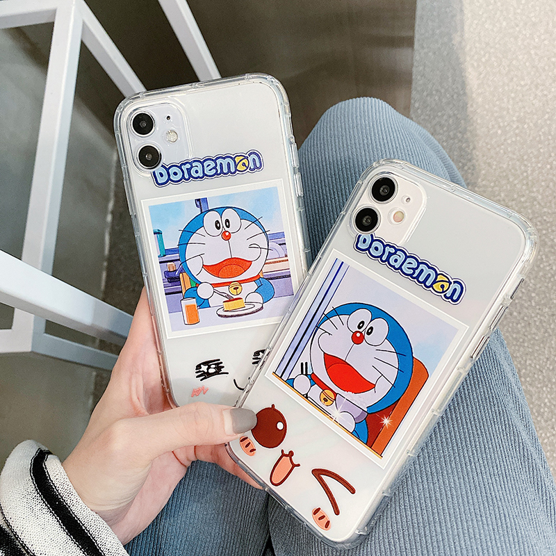 Ốp điện thoại mềm in hình vẽ Doraemon dễ thương dành cho iPhone 11 Pro Max 7 8 Plus XR X XS MAX SE 2020