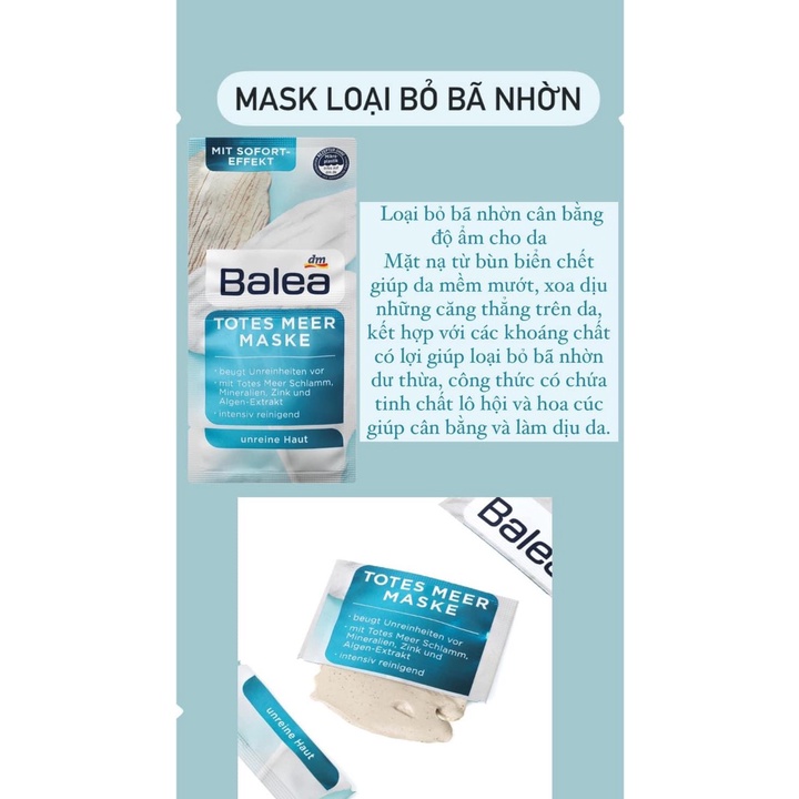 MẶT NẠ DƯỠNG ẨM, TRẮNG DA BALEA 2x8ML - HÀNG NỘI ĐỊA ĐỨC