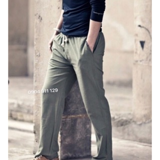 Quần đũi dài nam nữ - ống xuông cạp dây