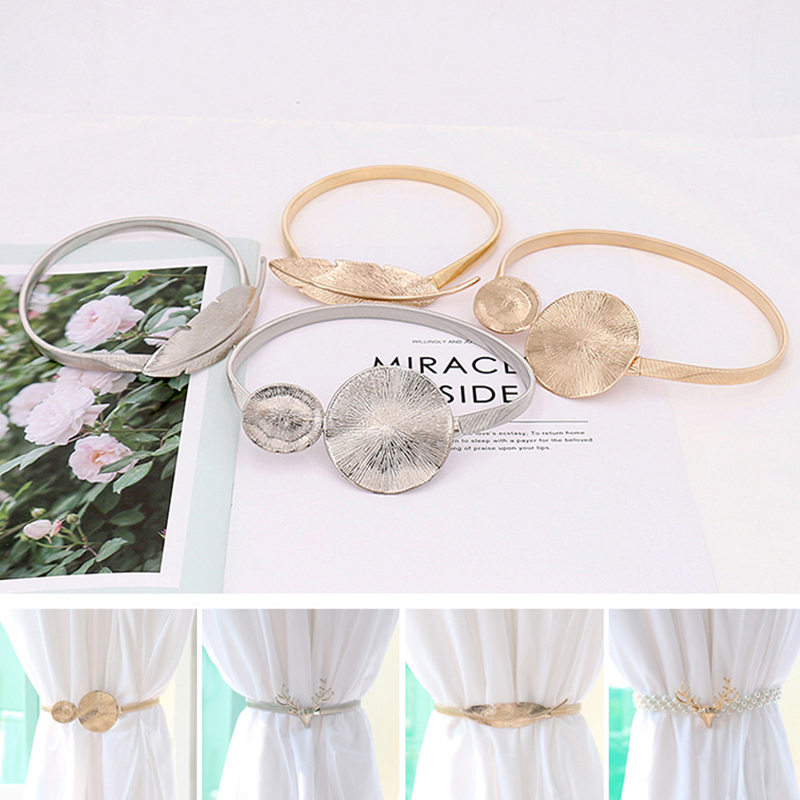 Dây Cột Rèm Cửa Bằng Kim Loại Hình Lá Nai Sáng Tạo Trang Trí Nhà Cửa