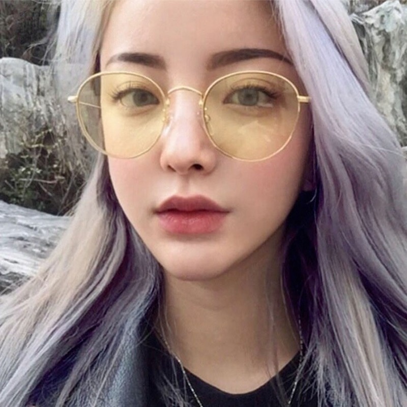Kính mát gọng tròn bằng kim loạI thời trang dành cho cả nam và nữ