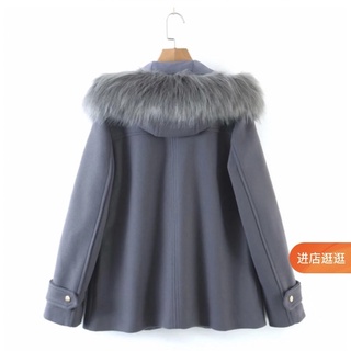 [ Hàng Order ] Áo khoác dạ mũ lông