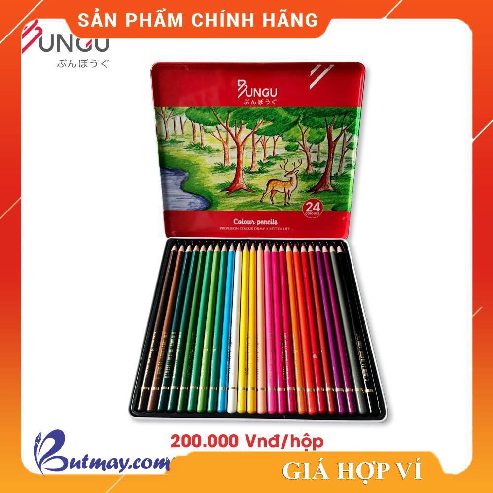 [Mã LIFE03 giảm 10% cho đơn hàng từ 500k] Hộp Bút chì BUNGU màu nước 24 màu [Sao Khue Pens - butmay.com]