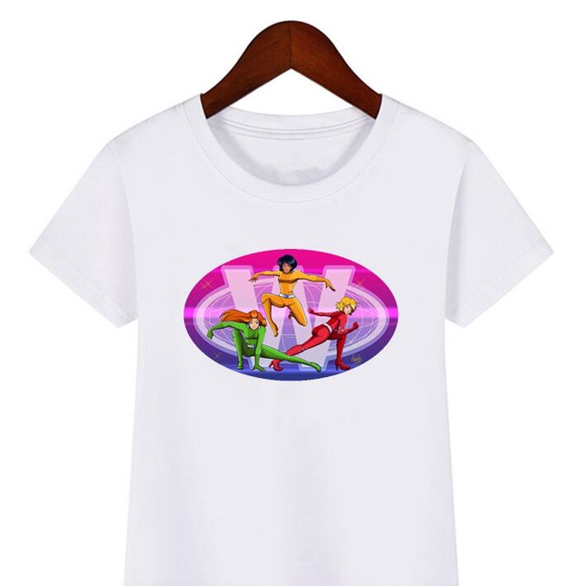 XẢ KHO 2022 Áo Thun Cô Gái Mới Vui Nhộn Totally Spies! Áo Thun Trắng In Hoạt Hình Phong Cách Harajuku Cho Bé Gái