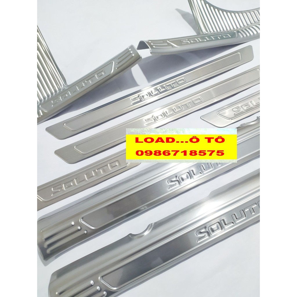 Ốp Bậc Cửa, Nẹp Bước Chân Xe KIA SOLUTO Chất Liệu Inox Cao Cấp, Nẹp bước chân TRong, Ngoài INOX dành cho xe Kia Soluto