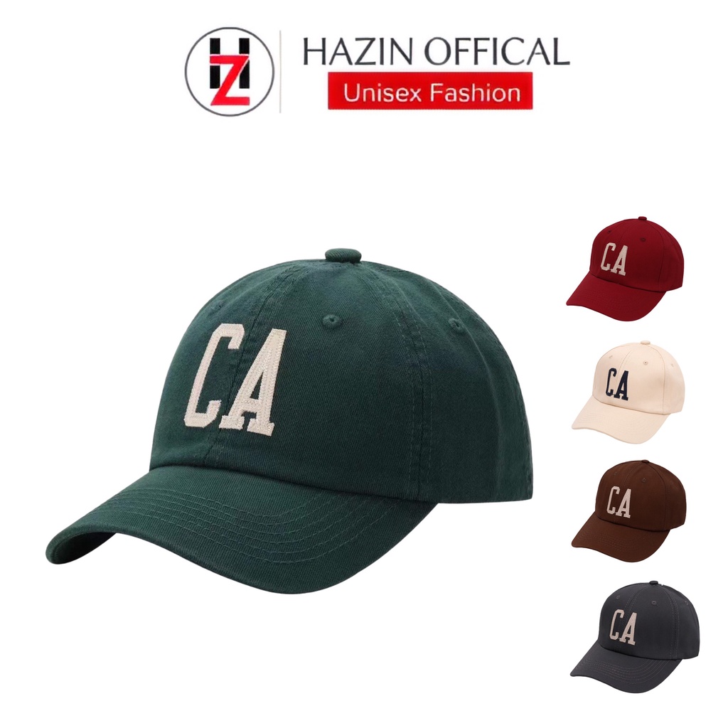 Mũ lưỡi trai nón kết HAZIN thêu chữ CA ulzzang unisex phù hợp cho cả nam và nữ nhiều màu