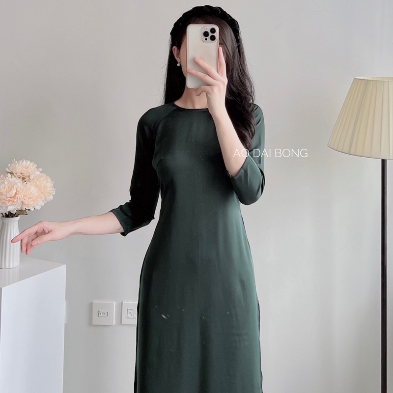 Áo dài suông cổ tròn thiết kế phong cách vintage GIÁ XƯỞNG&amp; FREE SHIP đi chùa,đi chụp ảnh( Size đọc phần mô tả)