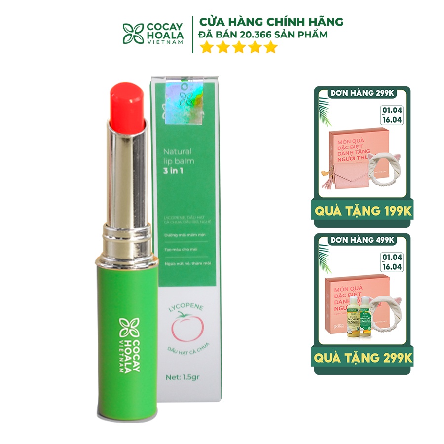 Son dưỡng hữu cơ hồng môi mềm mịn mọng nước 3M Cocayhoala - 1.5g