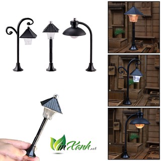 Mô hình đèn đường biệt thự mini [KÈM PIN] dùng trang trí tiểu cảnh