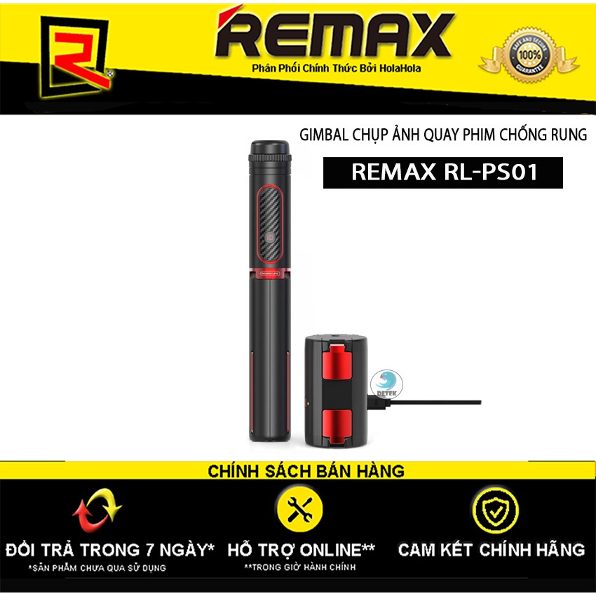 [Mã SKAMAP6 giảm 8% đơn 250k]Gimbal chụp ảnh quay phim chống rung cho điện thoại Remax RL-PS01 (Đen - Đỏ)