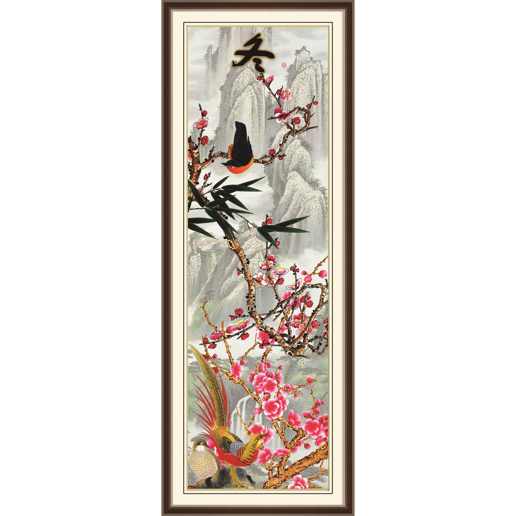 Bộ tranh dán tường 3D Bốn Mùa Xuân Hạ Thu Đông BO-0161 KT 30 x 80 và 40 x 100 cm x 4 bức