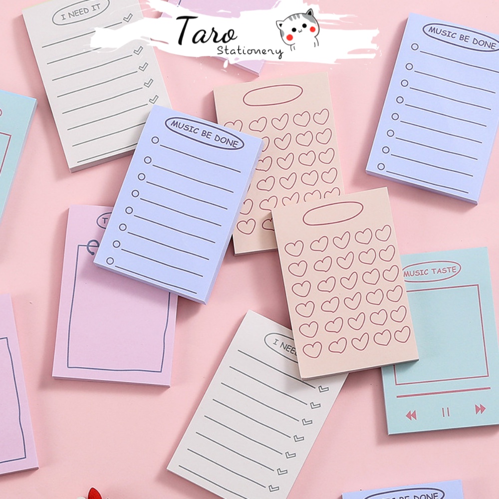 Giấy ghi chú Sticky Note 60 tờ kiểu dáng đơn giản tiện dụng N06 Taro Stationery