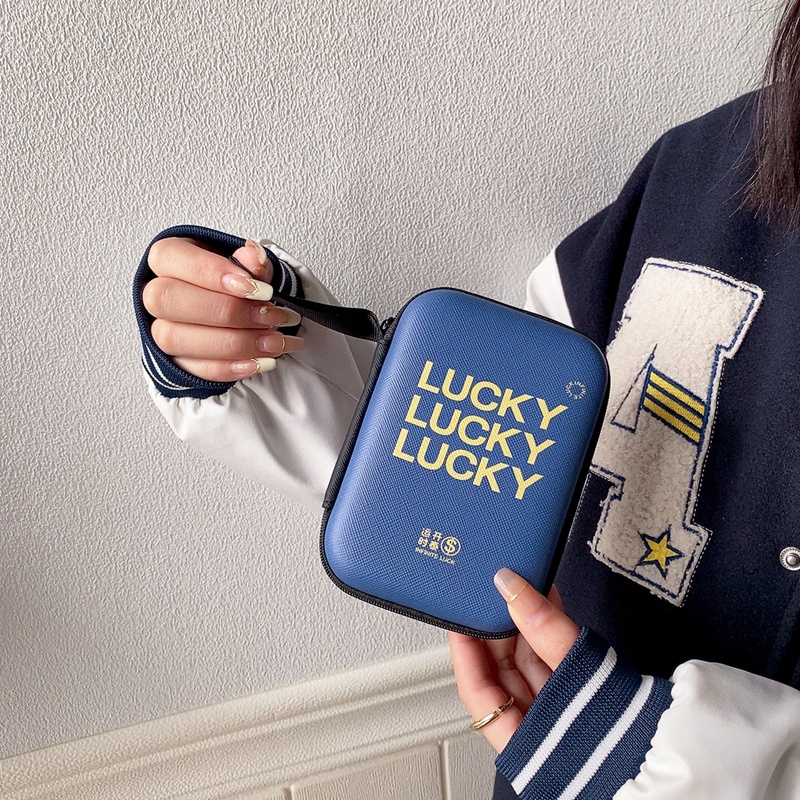 Túi Đựng Dây Cáp Sạc/Tai Nghe Dài Hình Tròn Kiểu Dáng Đơn Giản Dễ Thương Cho Nữ