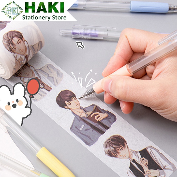 Dao cắt chạm khắc sticker dạng bút HAKI có thể thu gọn màu sắc morandi sáng tạo diy D04