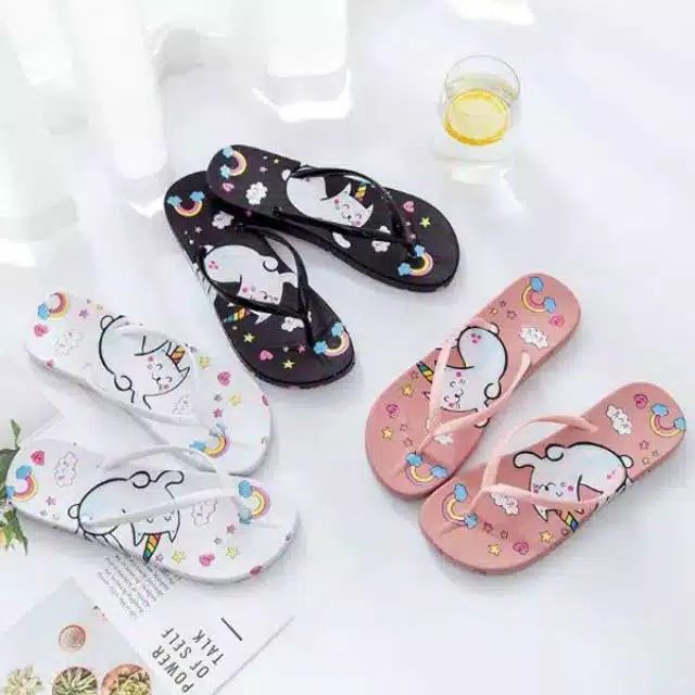 Sandal JEPIT MOTIF PANDA hình mèo nhiều màu sắc vui nhộn