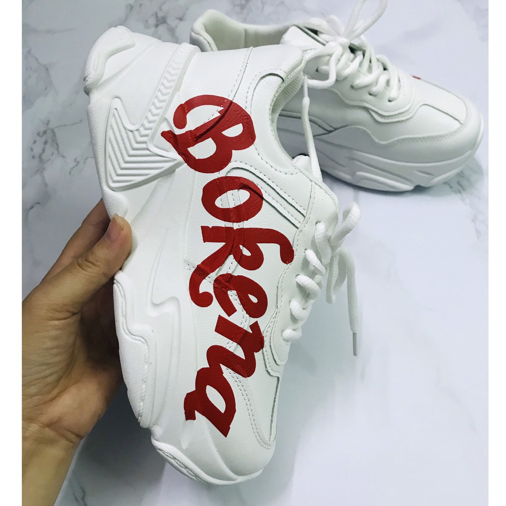 [ SALE ] giày thể thao nữ Bokenalici có hai màu đen trắng và đỏ trắng