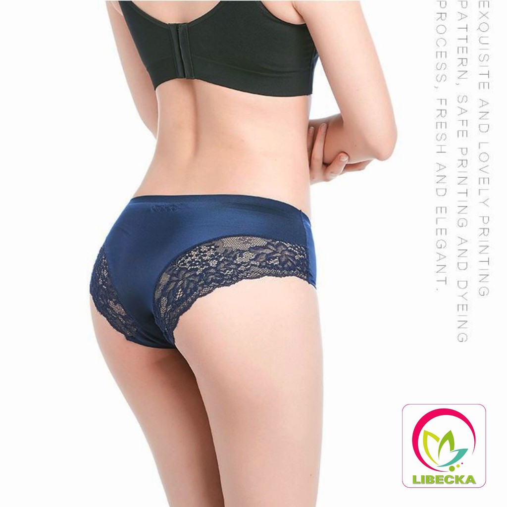 Quần lót nữ dễ thương gợi cảm su đúc thun lạnh phối ren kháng khuẩn cao cấp LIBECKA QLN34
