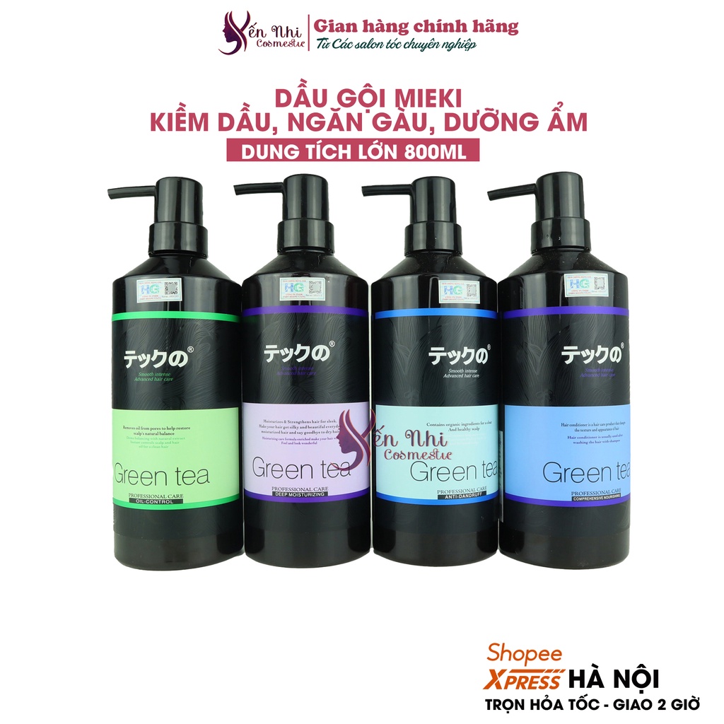 Meiki dầu gội trà xanh meiki kiềm dầu cho da đầu và cân bằng độ ẩm phục hồi hư tổn cho mái tóc, Mỹ phẩm tóc yến nhi DG21