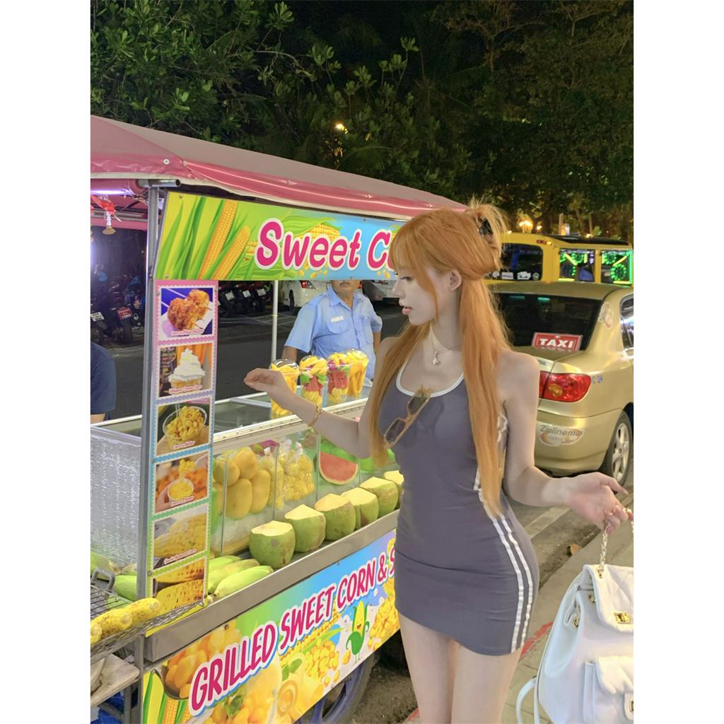 Cocory vn Đầm Ngắn Ôm Eo Cổ Yếm Thời Trang Mùa Hè Ngọt Ngào Cho Nữ