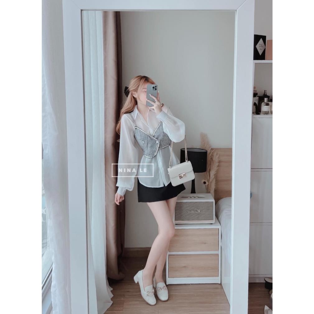 [ 𝐅𝐑𝐄𝐄 𝐒𝐇𝐈𝐏 ] SET SƠ MI GILE 3 MÓN KÈM CHÂN VÁY NGẮNDN630
