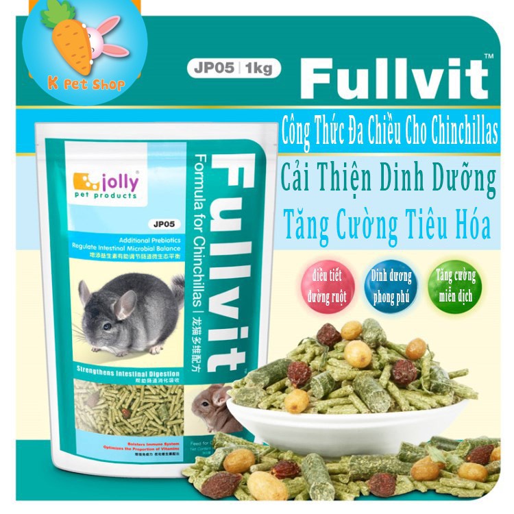 Thức Ăn Cho Chinchilla  Fullvit Jolly  Túi 1kg thức ăn Chinchilla
