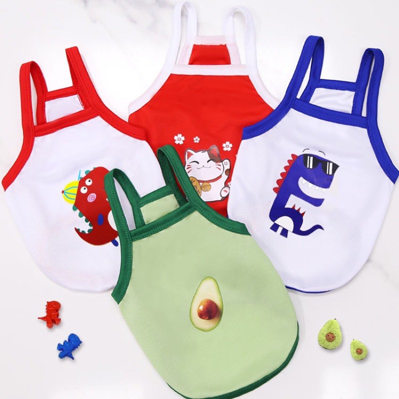 Áo Cho Chó Mèo - Áo 2 Dây Hoạt Hình Quả Bơ Cute